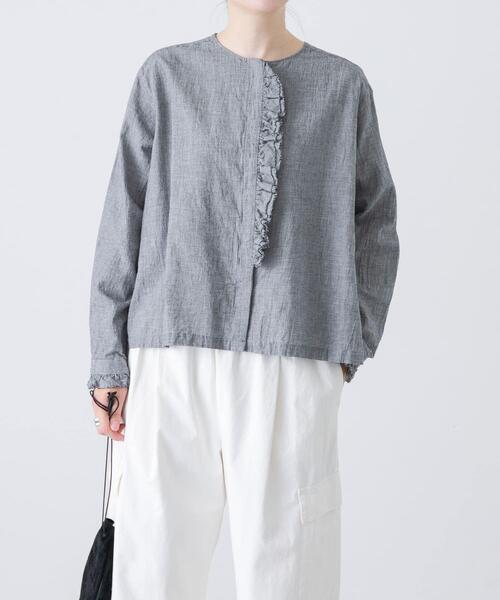 【新品・未使用】かぐれ　ワッシャーフリルブラウス ワッシャーフリルブラウス（シャツ/ブラウス）｜かぐれ（カグレ）の