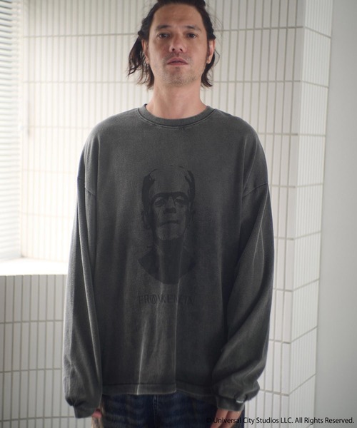ADAM PATEK（アダムパテック）の「mlt5398-Frankenstein portrait long sleeve 長袖Tシャツ(AP2524019)（Tシャツ/カットソー・メンズ・ホワイト/ブラック・1/2）」の2枚目の写真