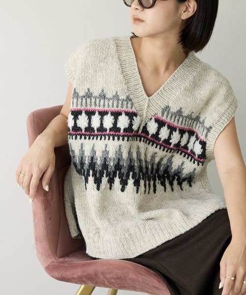 IENA LA BOUCLE ノルディックハンドニットベスト（ベスト）｜IENA LA
