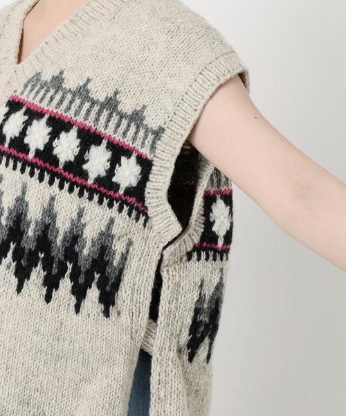 セール】IENA LA BOUCLE ノルディックハンドニットベスト（ベスト