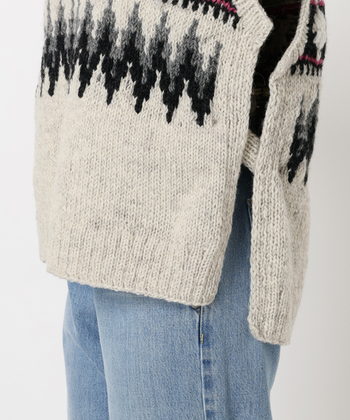 イエナラブークル　メランジハンドニットベスト 2025ss／IENA LA BOUCLE／メランジハンドニットベスト／かぎ編み