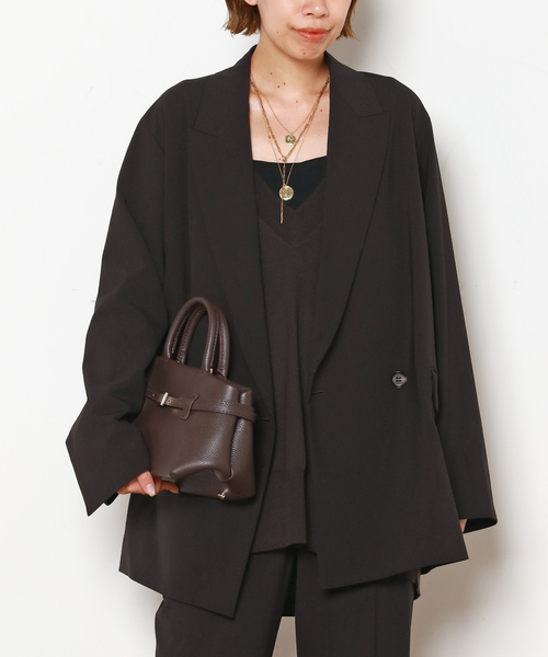 AP STUDIO(エーピーストゥディオ)の「ウールコンフォートジャケット(テーラードジャケット・レディース・チョコ/グレー・38/36)」の8枚目の写真