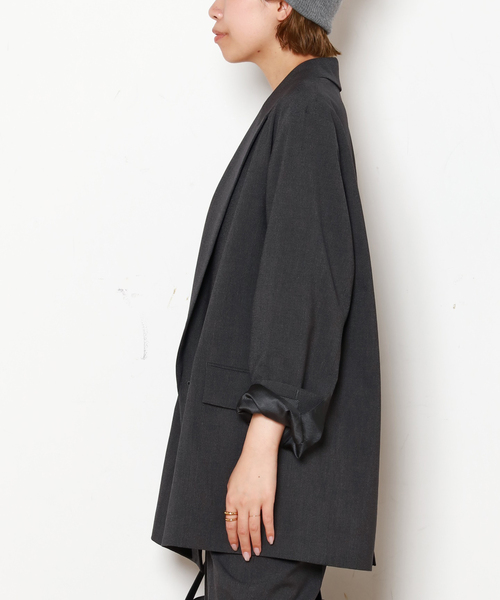AP STUDIO(エーピーストゥディオ)の「ウールコンフォートジャケット(テーラードジャケット・レディース・チョコ/グレー・38/36)」の21枚目の写真