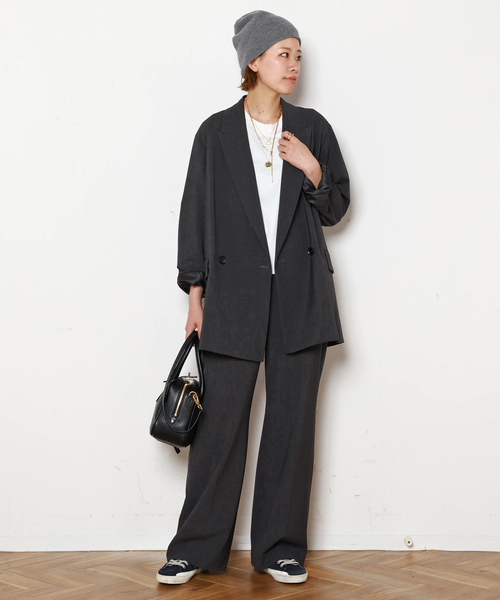 AP STUDIO(エーピーストゥディオ)の「ウールコンフォートジャケット(テーラードジャケット・レディース・チョコ/グレー・38/36)」の20枚目の写真