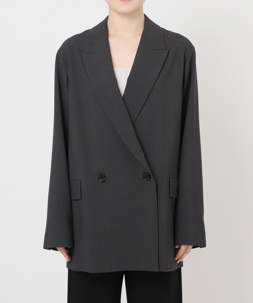 AP STUDIO(エーピーストゥディオ)の「ウールコンフォートジャケット(テーラードジャケット・レディース・チョコ/グレー・38/36)」の5枚目の写真