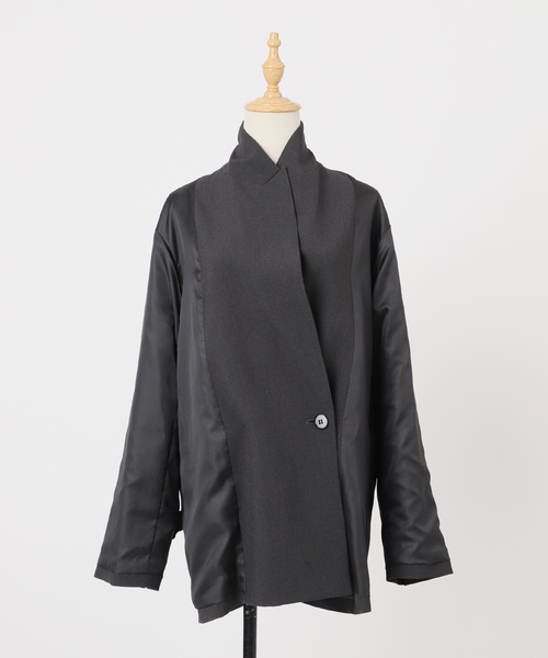 AP STUDIO(エーピーストゥディオ)の「ウールコンフォートジャケット(テーラードジャケット・レディース・チョコ/グレー・38/36)」の12枚目の写真