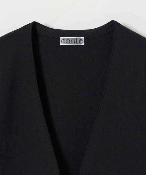 conte＞スムース Vネック ノーボタンカーディガン（カーディガン