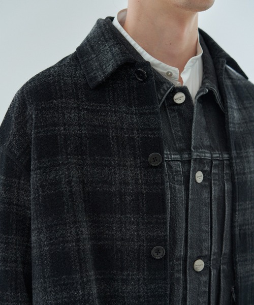 ESTNATION(エストネーション)の「GOOD PEOPLE GOOD STITCHING GOOD PRODUCT for ESTNATION / オーバーシャツジャケット(ブルゾン・メンズ・オリーブ/ブラック・MEDIUM/LARGE)」の14枚目の写真