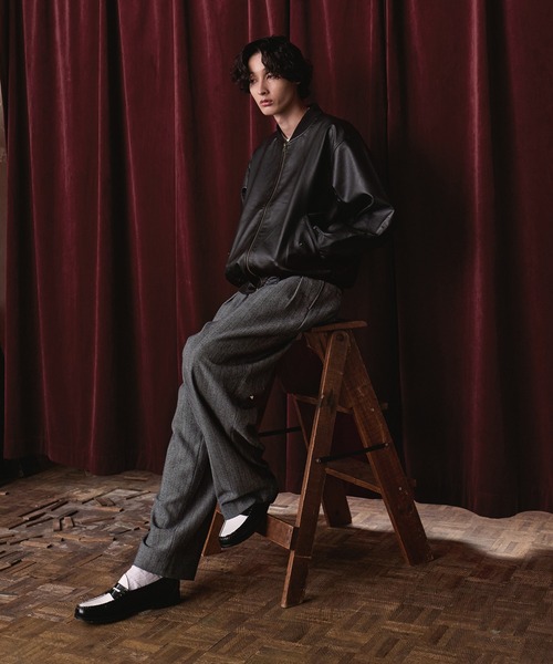 Bleme（ブレム）の「2タック ヘリンボーン グランパ スラックス（スラックス・メンズ・ブラウン/グレー・XL/L/M/S）」の19枚目の写真