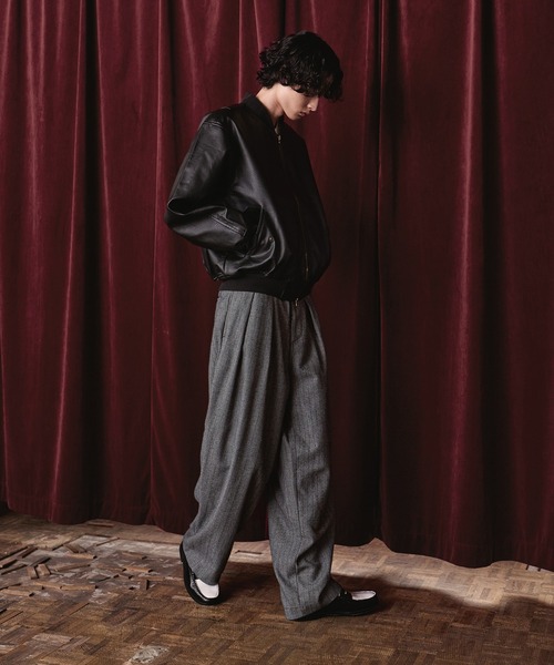 Bleme（ブレム）の「2タック ヘリンボーン グランパ スラックス（スラックス・メンズ・ブラウン/グレー・XL/L/M/S）」の13枚目の写真