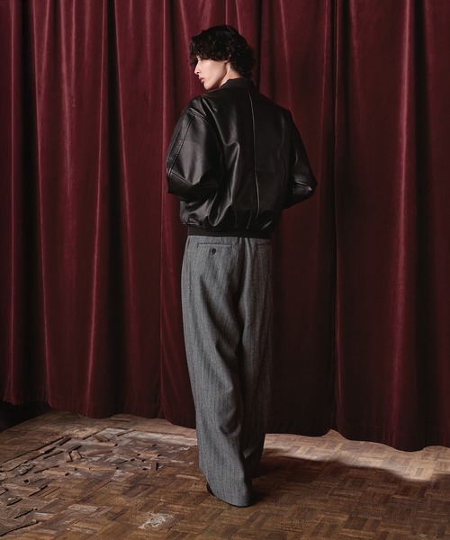 Bleme（ブレム）の「2タック ヘリンボーン グランパ スラックス（スラックス・メンズ・ブラウン/グレー・XL/L/M/S）」の15枚目の写真
