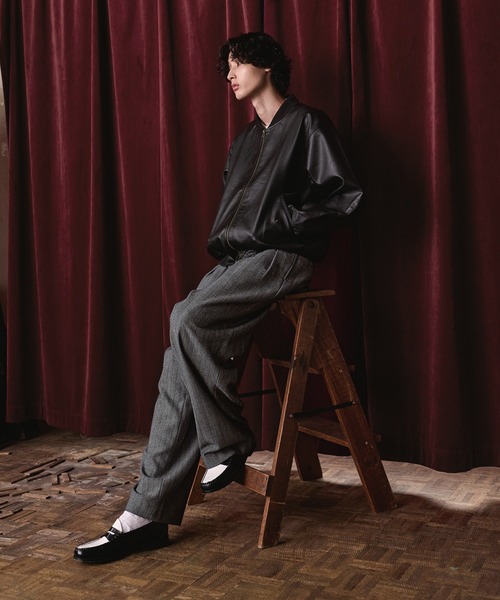 Bleme（ブレム）の「2タック ヘリンボーン グランパ スラックス（スラックス・メンズ・ブラウン/グレー・XL/L/M/S）」の18枚目の写真