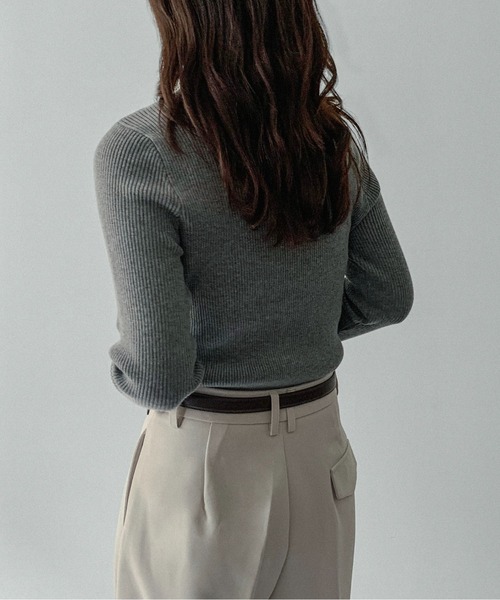 on:nue（オンニュ）の「【on:nue】[着用動画あり！/選べる4色展開] モックネックフロントフリルカーディガン（ニット/セーター・レディース・ブラウン/アイボリー/ブラック/グレー・FREE）」の15枚目の写真