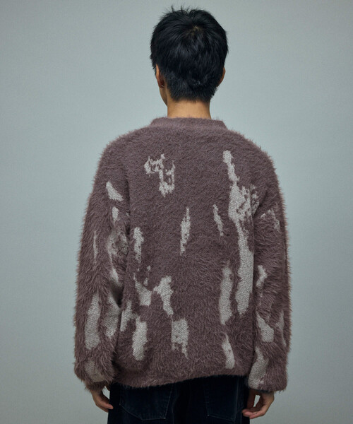 Firsthand（ファーストハンド）の「Firsthand/ファーストハンド リラックスフィット シャギー ジャカード ニットカーディガン（カーディガン/ボレロ・メンズ・ブラック/グレー・L/M）」の8枚目の写真