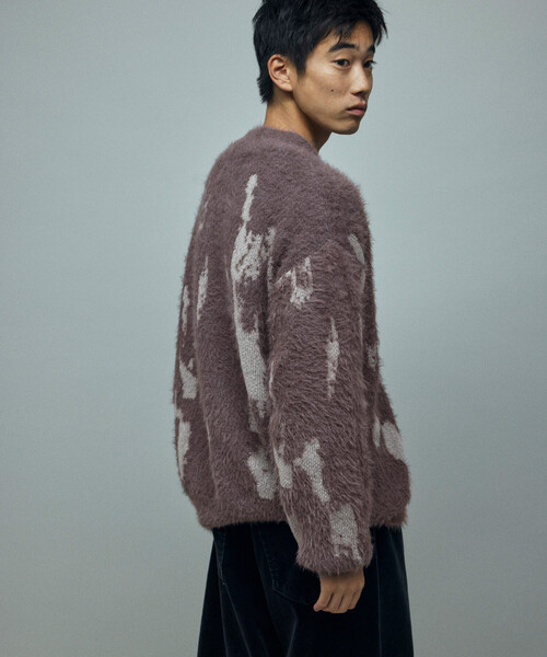 Firsthand（ファーストハンド）の「Firsthand/ファーストハンド リラックスフィット シャギー ジャカード ニットカーディガン（カーディガン/ボレロ・メンズ・ブラック/グレー・L/M）」の9枚目の写真