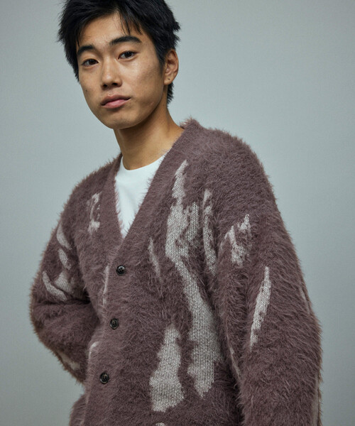 Firsthand（ファーストハンド）の「Firsthand/ファーストハンド リラックスフィット シャギー ジャカード ニットカーディガン（カーディガン/ボレロ・メンズ・ブラック/グレー・L/M）」の12枚目の写真