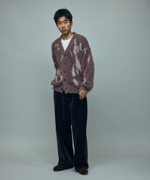 Firsthand（ファーストハンド）の「Firsthand/ファーストハンド リラックスフィット シャギー ジャカード ニットカーディガン（カーディガン/ボレロ・メンズ・ブラック/グレー・L/M）」の15枚目の写真