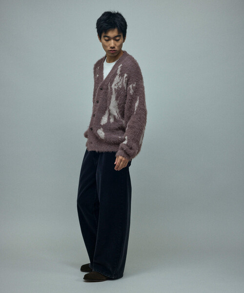 Firsthand（ファーストハンド）の「Firsthand/ファーストハンド リラックスフィット シャギー ジャカード ニットカーディガン（カーディガン/ボレロ・メンズ・ブラック/グレー・L/M）」の16枚目の写真