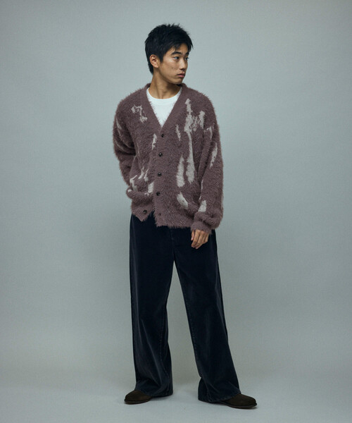 Firsthand（ファーストハンド）の「Firsthand/ファーストハンド リラックスフィット シャギー ジャカード ニットカーディガン（カーディガン/ボレロ・メンズ・ブラック/グレー・L/M）」の20枚目の写真