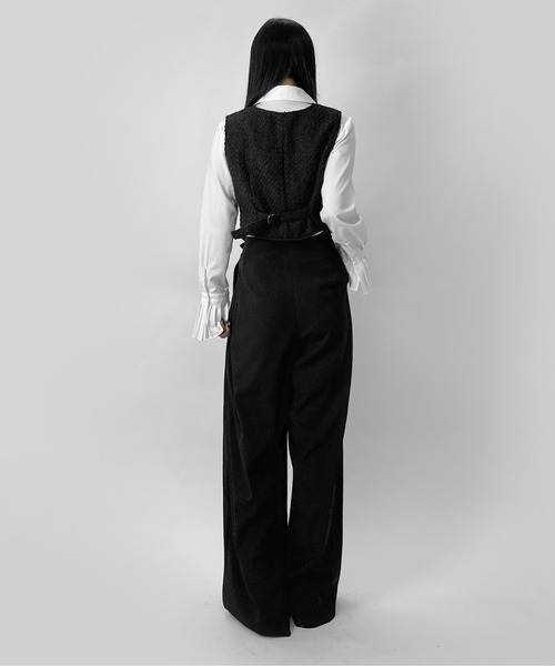 LVEU.(ラブユ.)の「【LVEU.】シルバーベルトタックパンツ / ボトムス パンツ グルカパンツ スラックス ハイウエスト ダーツ ベルト タック ストレート ブラック モード(スラックス・レディース・ブラック・FREE)」の13枚目の写真