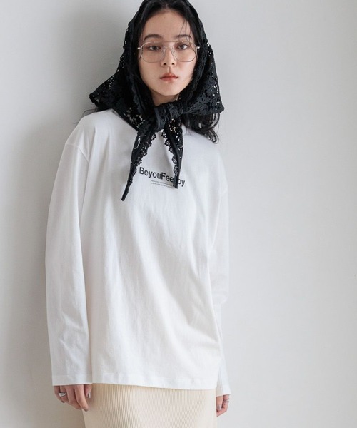 LOWRYS FARM（ローリーズファーム）の「プリントロゴTシャツLS　580981（Tシャツ/カットソー・レディース・ピンク/オフホワイト/チャコールグレー/グレー・FREE）」の2枚目の写真