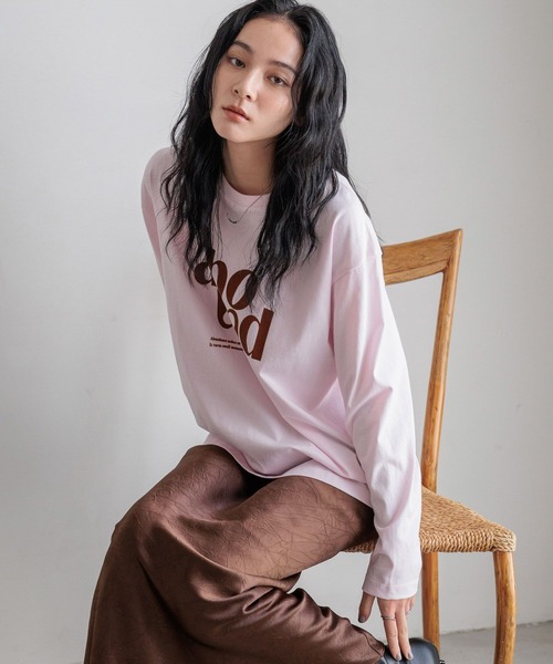LOWRYS FARM（ローリーズファーム）の「プリントロゴTシャツLS　580981（Tシャツ/カットソー・レディース・ピンク/オフホワイト/チャコールグレー/グレー・FREE）」の20枚目の写真