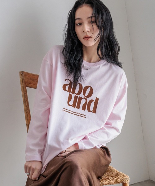 LOWRYS FARM（ローリーズファーム）の「プリントロゴTシャツLS　580981（Tシャツ/カットソー・レディース・ピンク/オフホワイト/チャコールグレー/グレー・FREE）」の22枚目の写真