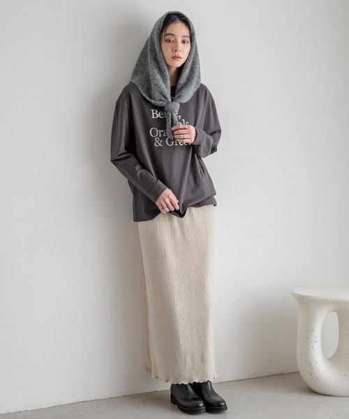 LOWRYS FARM（ローリーズファーム）の「プリントロゴTシャツLS　580981（Tシャツ/カットソー・レディース・ピンク/オフホワイト/チャコールグレー/グレー・FREE）」の13枚目の写真