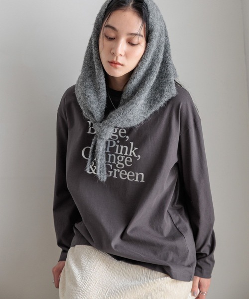 LOWRYS FARM（ローリーズファーム）の「プリントロゴTシャツLS　580981（Tシャツ/カットソー・レディース・ピンク/オフホワイト/チャコールグレー/グレー・FREE）」の14枚目の写真
