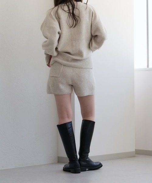 raffime（ラフィミー）の「【セットアップ可能】メランジニットショートパンツ（その他パンツ・レディース・ブラウン/アイボリー/グレー・フリー）」の6枚目の写真