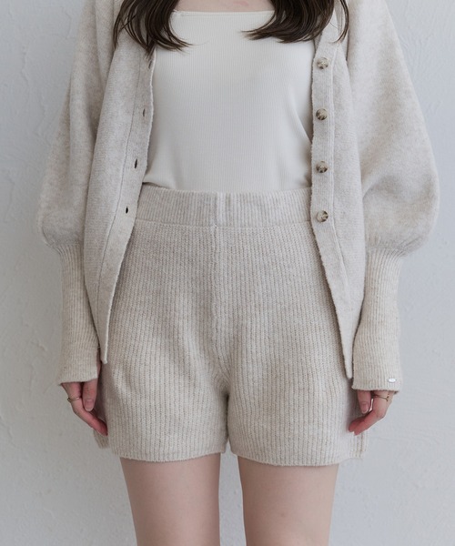 新品未使用misha and puff ニットショートパンツ セール】【セットアップ可能】メランジニットショートパンツ