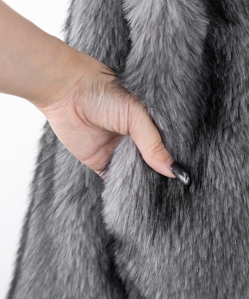 3color 】ダブルジップスタンドカラーミックスファージャケット