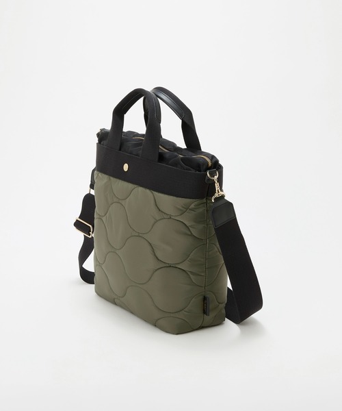 Breath TOPKAPI(ブレストプカピ)の「【Breath TOPKAPI】RIPPLE リプル キルティング ショルダー付き 縦型 トートバッグ / 撥水 / 軽量(トートバッグ・レディース・ブラウン/ブラック/カーキ・FREE)」の7枚目の写真