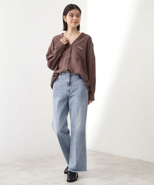 THE SHOP TK （ザ ショップ ティーケー ）の「デニムフレアパンツ【洗濯機可】（デニムパンツ・レディース・ブルー/ネイビー・13/12）」の15枚目の写真