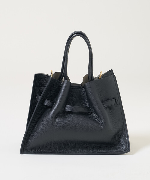 VIOLAd'ORO メタルパーツトートバッグ ブラックレザー VIOLAd'ORO ヴィオラドーロ トート バッグ レザー イタリアン