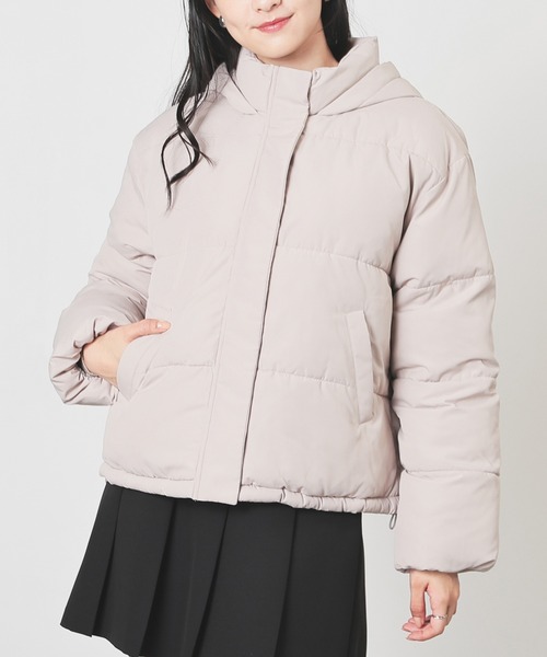 Honeys（ハニーズ）の「【非フッ素撥水加工】ファイバーダウンブルゾン（ブルゾン・レディース・ピンク/サックスブルー/ベージュ/ブラック/ホワイト・L/M/LL/S）」の4枚目の写真