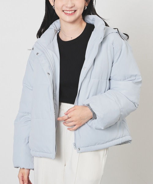 Honeys（ハニーズ）の「【非フッ素撥水加工】ファイバーダウンブルゾン（ブルゾン・レディース・ピンク/サックスブルー/ベージュ/ブラック/ホワイト・L/M/LL/S）」の5枚目の写真