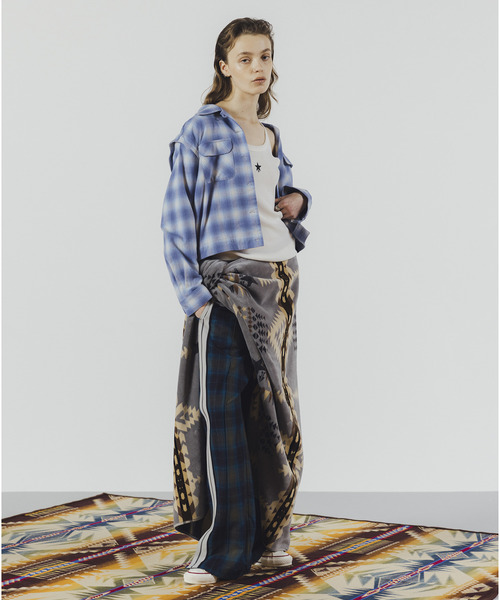 PENDLETON(ペンドルトン)の「【PENDLETON】FLANNEL CHECKED MULTI DRESS(シャツワンピース・レディース・サックスブルー/ピンク/ベージュ・FREE)」の4枚目の写真