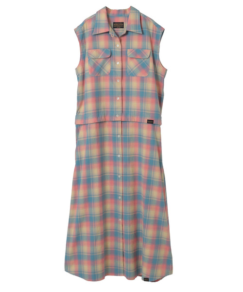 PENDLETON(ペンドルトン)の「【PENDLETON】FLANNEL CHECKED MULTI DRESS(シャツワンピース・レディース・サックスブルー/ピンク/ベージュ・FREE)」の8枚目の写真