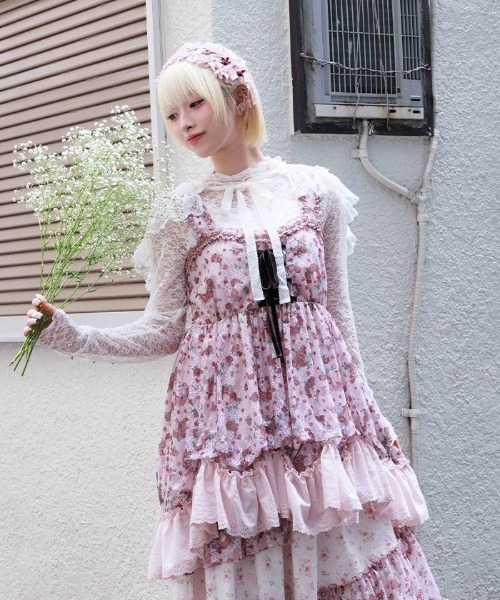 axes femme 薔薇付き2wayチュニック　y2k 00s リズリサ風 axes femme 薔薇付き2wayチュニック y2k 00s リズリサ風