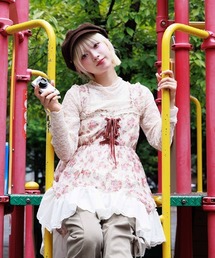 axes femme（アクシーズファム）の「花柄レースチュニック（チュニック・レディース）」
