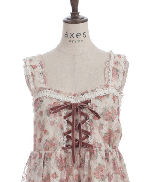 axes femme（アクシーズファム）の「花柄レースチュニック（チュニック