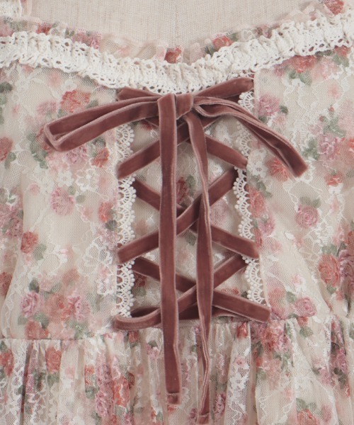 axes femme（アクシーズファム）の「花柄レースチュニック（チュニック