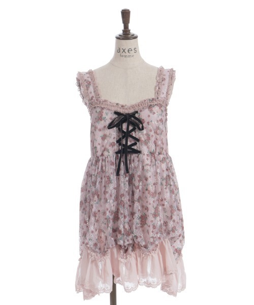 axes femme（アクシーズファム）の「花柄レースチュニック（チュニック