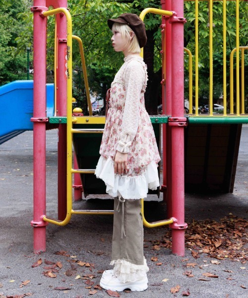 axes femme（アクシーズファム）の「花柄レースチュニック（チュニック