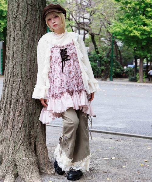 axes femme（アクシーズファム）の「花柄レースチュニック（チュニック