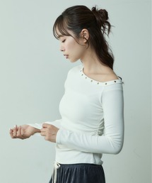 VIVID LADY（ビビッドレディー）の「アシンメトリーネック リブトップス（Tシャツ/カットソー・レディース）」
