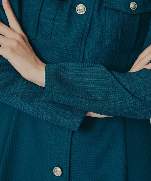 REDYAZEL（レディアゼル）の「エンブレムボタンマイクロワッフルシャツワンピース（ワンピース・レディース・オフホワイト/レッド/グリーン/ネイビー・SMALL/MEDIUM）」の13枚目の写真