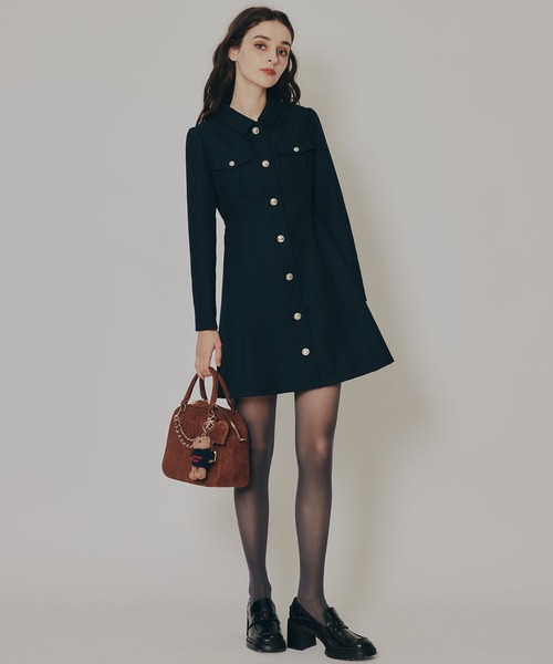 REDYAZEL（レディアゼル）の「エンブレムボタンマイクロワッフルシャツワンピース（ワンピース・レディース・オフホワイト/レッド/グリーン/ネイビー・SMALL/MEDIUM）」の21枚目の写真