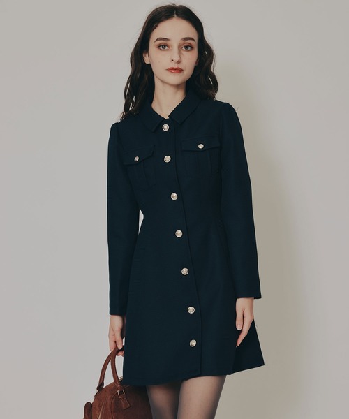 REDYAZEL（レディアゼル）の「エンブレムボタンマイクロワッフルシャツワンピース（ワンピース・レディース・オフホワイト/レッド/グリーン/ネイビー・SMALL/MEDIUM）」の22枚目の写真